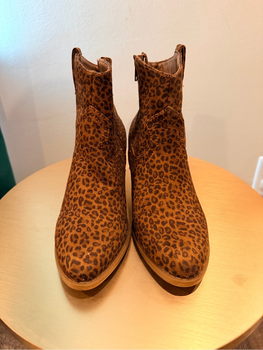 Source Unknown Leopard Print Ankle Boots - Brown